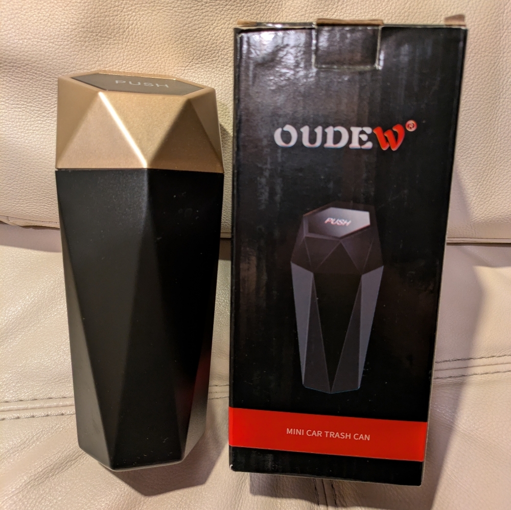 Small Car Trash Can Modern Design with Lid by Oudew Leak Proof Storage Organizer